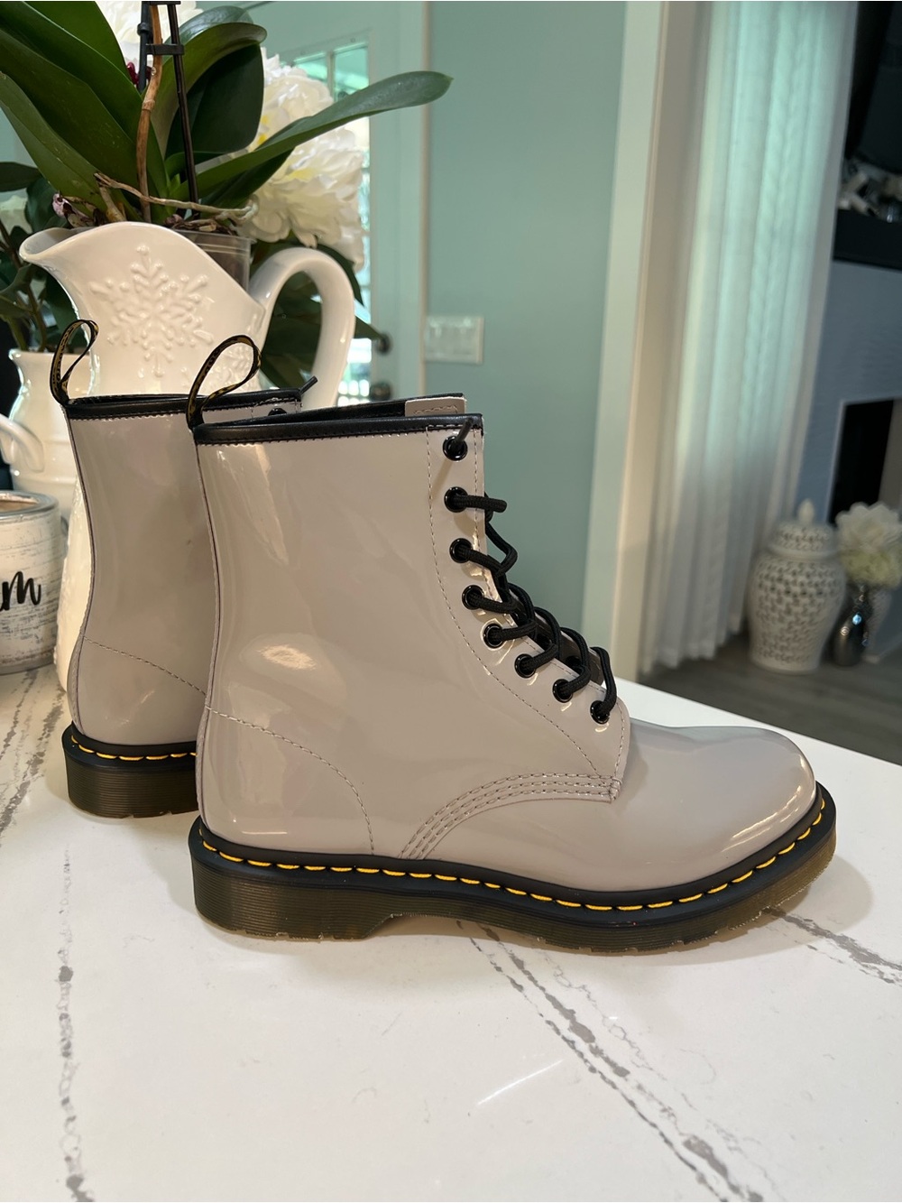 Dr. Martens 1460 Zinc Grey Patent Lamper Boots Sz 10 - Picture 8 of 16